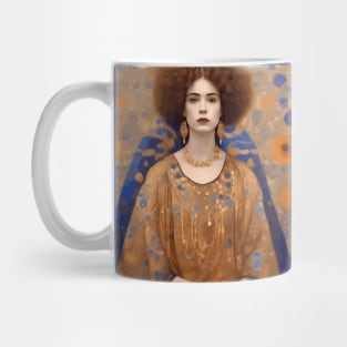 Portrait of a Lady with Gold Earrings After Klimt Mug